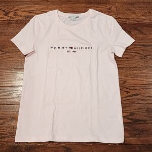 Tommy Hilfiger Women's XXS Pink Graphic Logo T-Shirt Cotton soft girl coquette